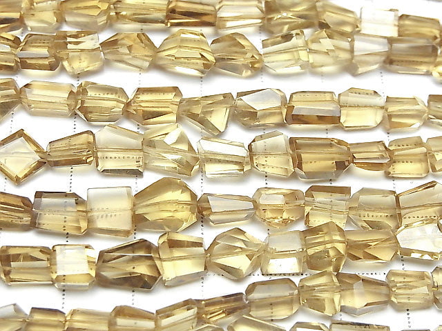 [Video]High Quality Natutal Champagne Color Quartz AAA Faceted Nugget half or 1strand beads (aprx.7inch/18cm)