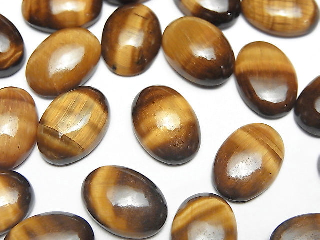 [Video] Yellow Tiger's Eye AA++ Oval Cabochon 14x10mm Honey color 2pcs