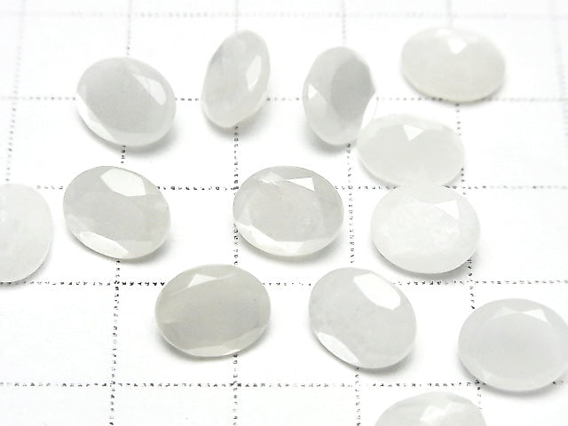 [Video]High Quality White Moonstone AAA Loose stone Oval Faceted 10x8mm 3pcs