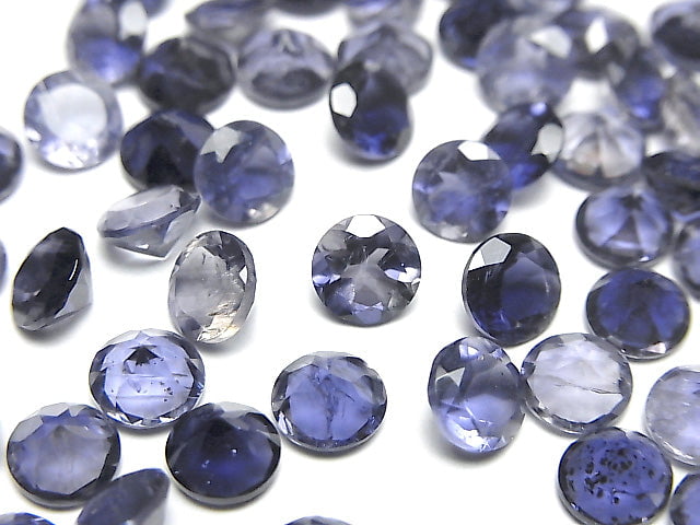 [Video] High Quality Iolite AAA Loose stone Round Faceted 6x6mm 3pcs