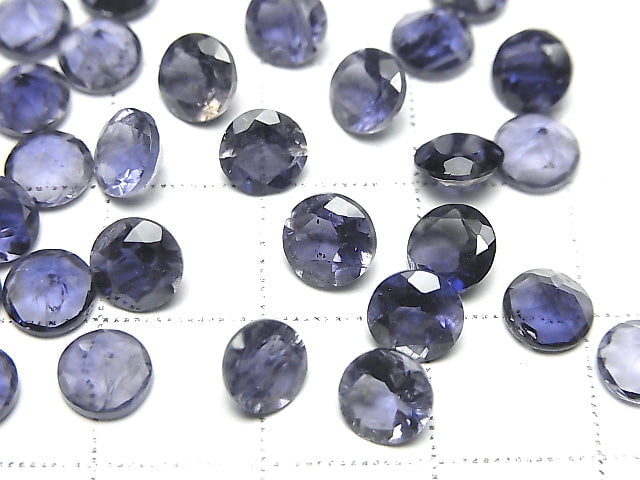 [Video] High Quality Iolite AAA Loose stone Round Faceted 6x6mm 3pcs
