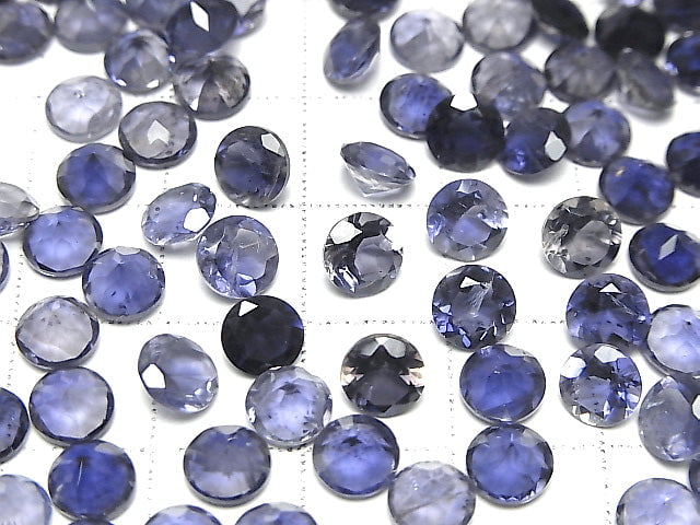[Video] High Quality Iolite AAA Loose stone Round Faceted 6x6mm 3pcs