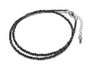 [Video]High Quality! Black Tourmaline AAA Faceted Round 2mm Necklace