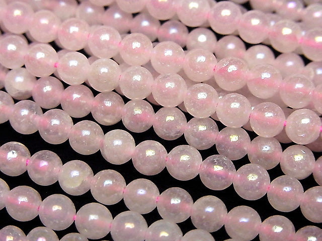 [Video] Flash, Rose Quartz Round 4mm 1strand beads (approx. 15 inches/38 cm)