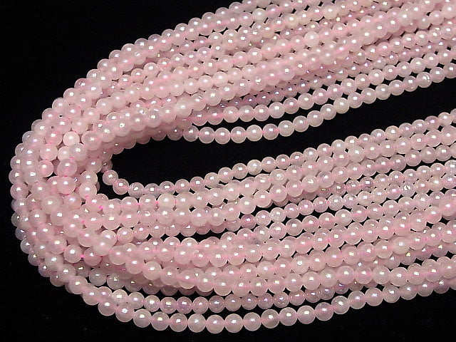 [Video] Flash, Rose Quartz Round 4mm 1strand beads (approx. 15 inches/38 cm)