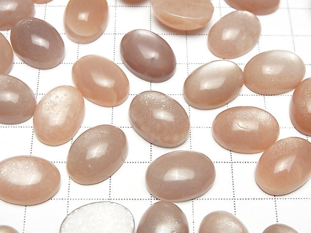 [Video] Peach Moonstone AA++ Oval Cabochon 18x13mm 2pcs