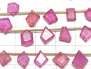 [Video]High Quality Ruby AAA- Rough Slice Faceted half or 1strand beads (aprx.6inch/14cm)