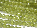 [Video]High Quality! Peridot AA++ Faceted Round 4mm 1strand beads (aprx.15inch/37cm)