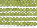 [Video]High Quality! Peridot AA++ Faceted Round 4mm 1strand beads (aprx.15inch/37cm)