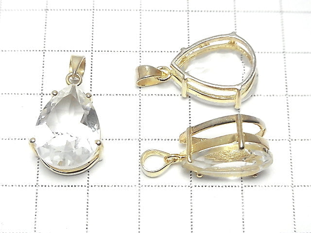 [Video] High Quality Crystal AAA Pear shape Faceted 18 x 13 mm Pendant 18 KGP 1 pc