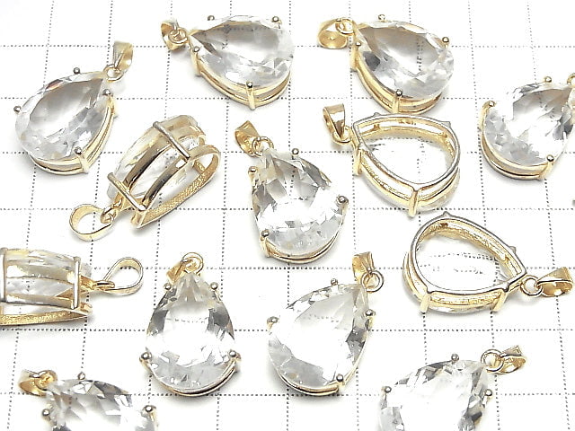 [Video] High Quality Crystal AAA Pear shape Faceted 18 x 13 mm Pendant 18 KGP 1 pc