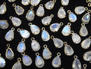[Video] High Quality Rainbow Moonstone AA++ Bezel Setting Pear shape Faceted 9x6mm 18KGP 2pcs $7.79!