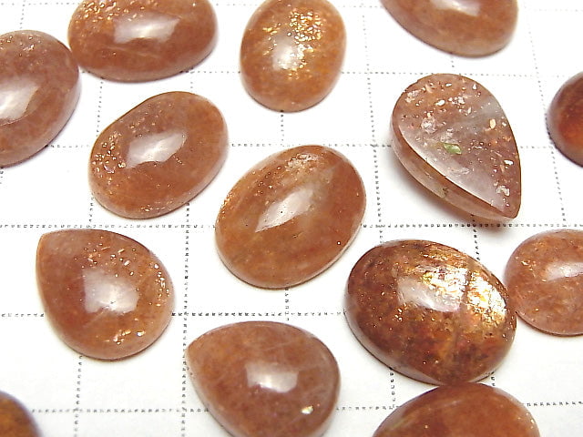 [Video]High Quality Sunstone AAA- Cabochon Mixed Shape 2pcs