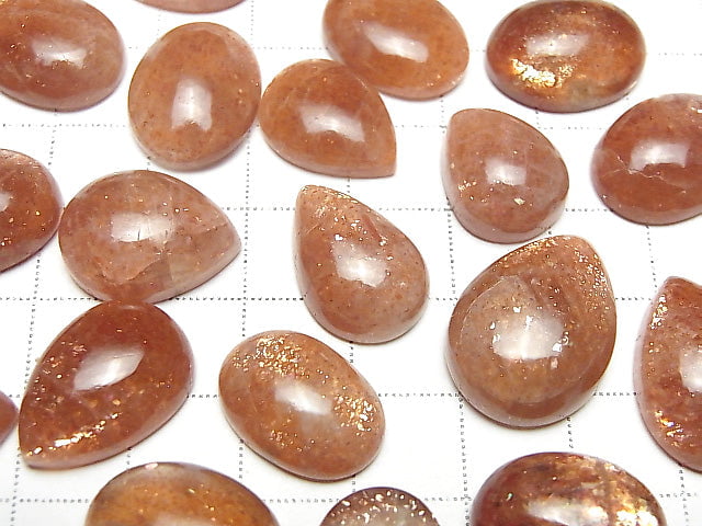 [Video]High Quality Sunstone AAA- Cabochon Mixed Shape 2pcs