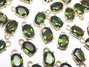 [Video]High Quality Chrome Diopside AAA Bezel Setting Oval Faceted 7x5mm 18KGP 1pc