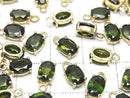 [Video]High Quality Chrome Diopside AAA Bezel Setting Oval Faceted 7x5mm 18KGP 1pc