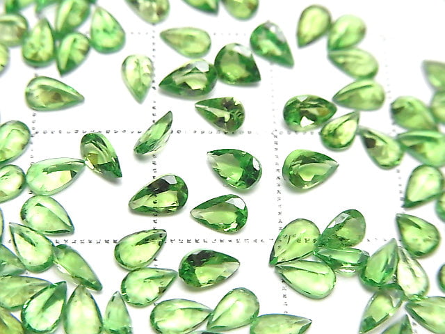 [Video]High Quality Tsavorite Garnet AAA Loose stone Pear shape Faceted 5x3mm 2pcs
