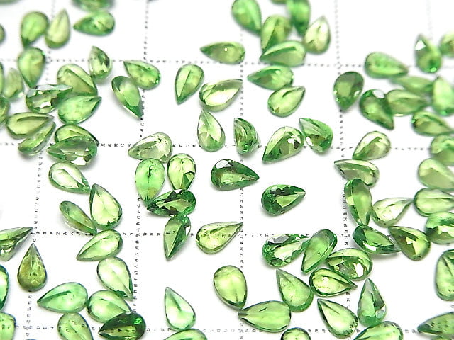 [Video]High Quality Tsavorite Garnet AAA Loose stone Pear shape Faceted 5x3mm 2pcs