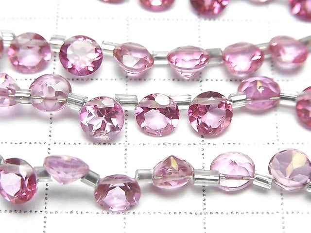 [Video]High Quality Pink Topaz AAA Round Faceted 6x6x3mm half or 1strand (28pcs )