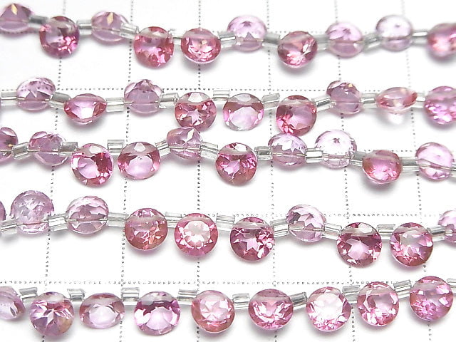 [Video]High Quality Pink Topaz AAA Round Faceted 6x6x3mm half or 1strand (28pcs )