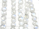 [Video] Rainbow Moonstone AA++ Vertical Hole Heart 6x6mm half or 1strand beads (aprx.6inch / 16cm)