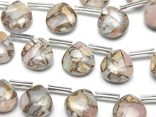 [Video] Copper Pink Opal AAA Chestnut (Smooth) 10x10mm 1strand (8pcs)