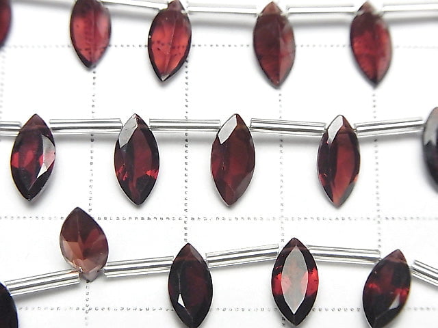 [Video]High Quality Mozambique Garnet AAA Marquise Faceted 10x5mm 1strand (8pcs)
