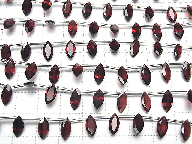 [Video]High Quality Mozambique Garnet AAA Marquise Faceted 10x5mm 1strand (8pcs)