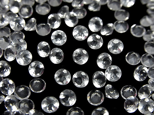 [Video]High Quality Milky Quartz AAA Loose stone Round Faceted 4x4mm 5pcs