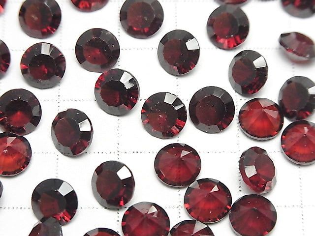 [Video]High Quality Mozambique Garnet AAA- Loose stone Round Concave Cut 8x8mm 2pcs