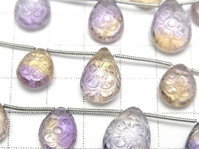 [Video] High Quality Ametrine AAA Carving Pear shape 1strand (5pcs)