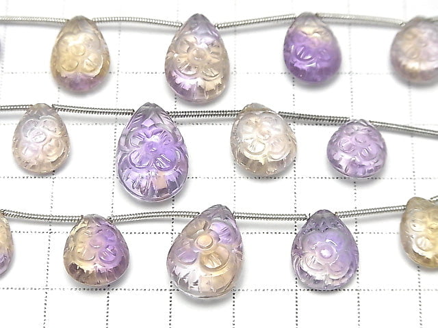 [Video] High Quality Ametrine AAA Carving Pear shape 1strand (5pcs)