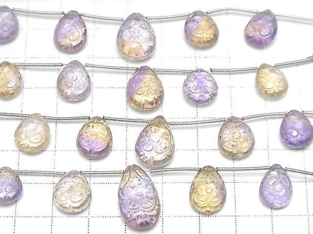[Video] High Quality Ametrine AAA Carving Pear shape 1strand (5pcs)