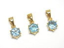 [Video] High Quality Swiss Blue Topaz AAA Brilliant Cut Pendant 7 x 6 x 5 mm 18 KGP