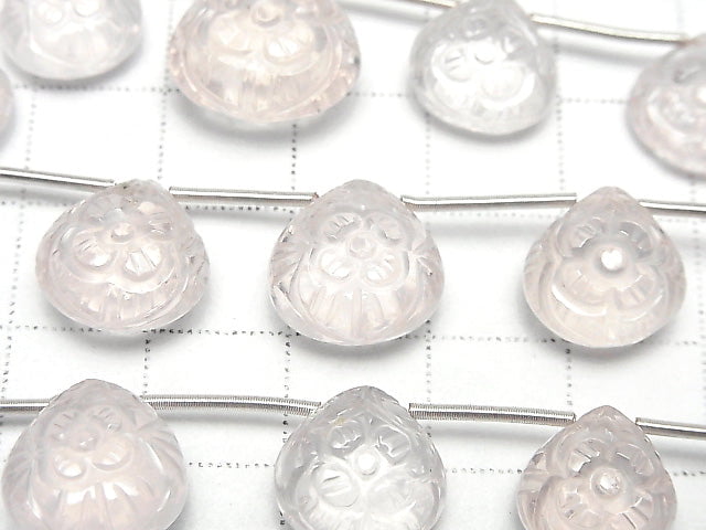 [Video] High Quality Rose Quartz AAA Carving Chestnut 1strand (5pcs)