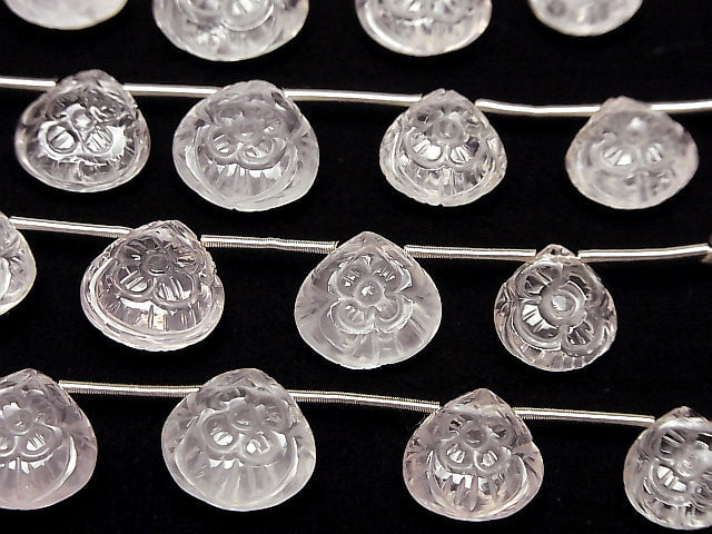 [Video] High Quality Rose Quartz AAA Carving Chestnut 1strand (5pcs)