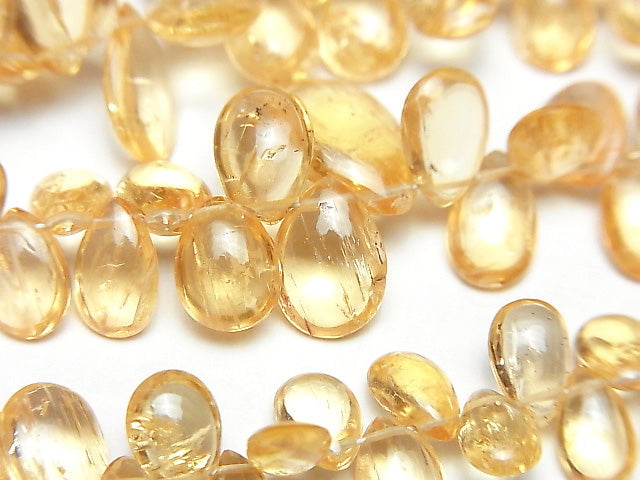 [Video] High Quality Imperial Topaz AAA Pear shape (Smooth) [Medium color] half or 1strand beads (aprx.7inch / 18cm)