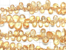[Video] High Quality Imperial Topaz AAA Pear shape (Smooth) [Medium color] half or 1strand beads (aprx.7inch / 18cm)