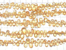 [Video] High Quality Imperial Topaz AAA Pear shape (Smooth) [Medium color] half or 1strand beads (aprx.7inch / 18cm)