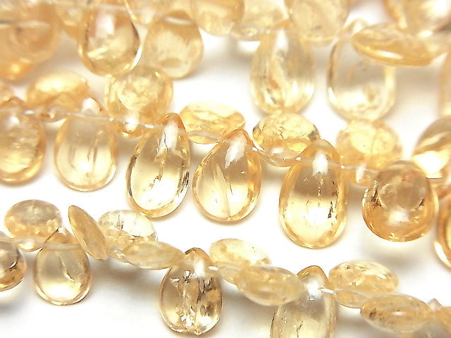 [Video] High Quality Imperial Topaz AAA Pear shape (Smooth) [Light color] half or 1strand beads (aprx.7inch / 18cm)