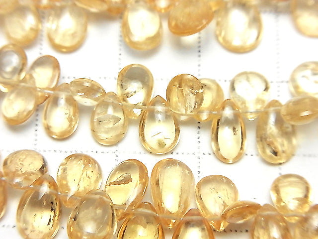 [Video] High Quality Imperial Topaz AAA Pear shape (Smooth) [Light color] half or 1strand beads (aprx.7inch / 18cm)