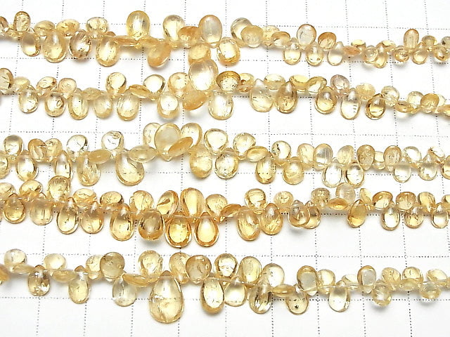 [Video] High Quality Imperial Topaz AAA Pear shape (Smooth) [Light color] half or 1strand beads (aprx.7inch / 18cm)