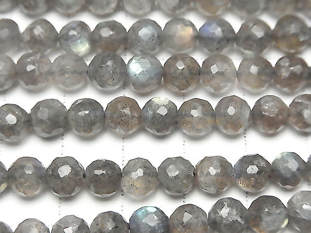 [Video] High Quality Labradorite AAA-AAA- Faceted Round 5-8mm  1/4 or 1strand beads (aprx.14inch/34cm)