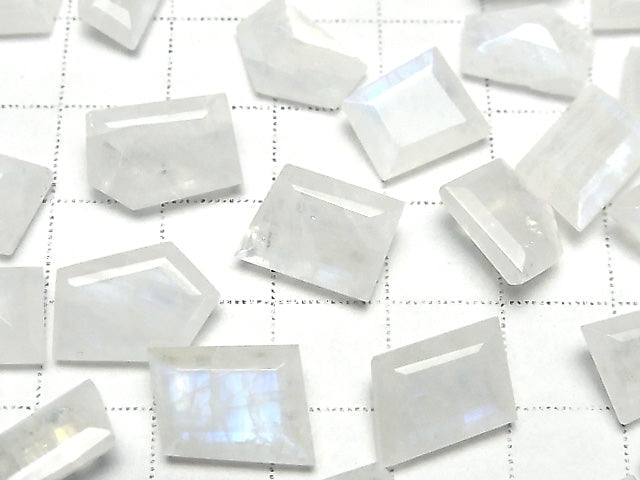 [Video] High Quality Rainbow Moonstone AAA- Undrilled Fancy Shape Faceted 3pcs