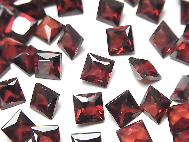 [Video]High Quality Mozambique Garnet AAA Undrilled Princess Cut 6x6mm 4pcs $9.79!
