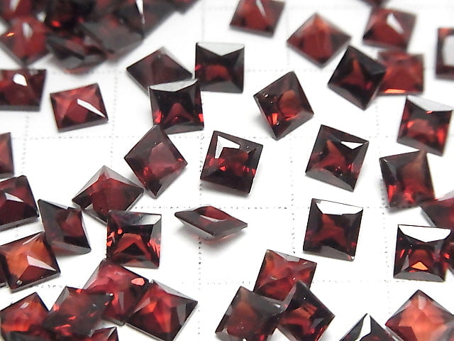 [Video]High Quality Mozambique Garnet AAA Undrilled Princess Cut 6x6mm 4pcs $9.79!