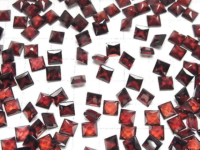 [Video]High Quality Mozambique Garnet AAA Undrilled Princess Cut 6x6mm 4pcs $9.79!