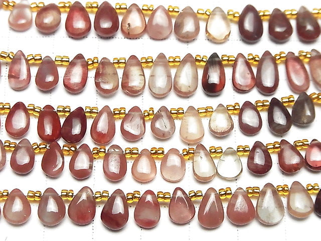 [Video]High Quality Andesine AAA- Pear shape (Smooth) 1strand beads (aprx.7inch/18cm)