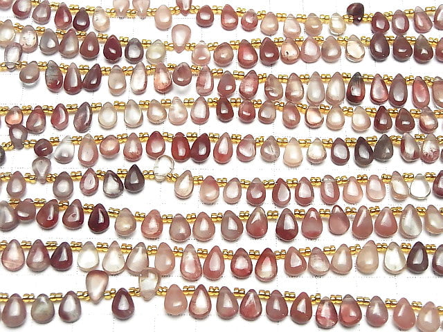 [Video]High Quality Andesine AAA- Pear shape (Smooth) 1strand beads (aprx.7inch/18cm)