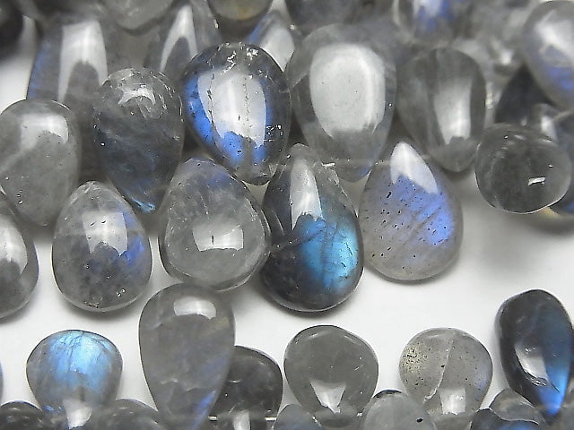 [Video]Blue Labradorite AA Pear shape Briolette (Smooth) half or 1strand beads (aprx.7inch/18cm)